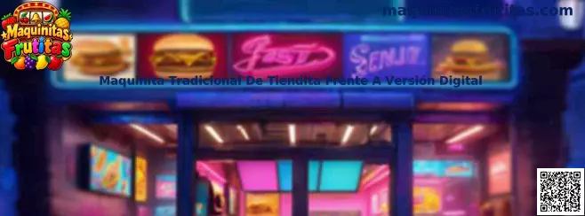 Comparación visual entre una maquinita tradicional de tiendita y una versión digital